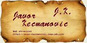Javor Kecmanović vizit kartica
